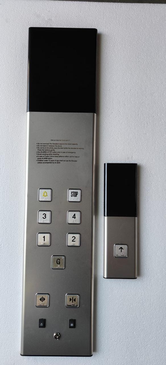 Elevator control panel with call button